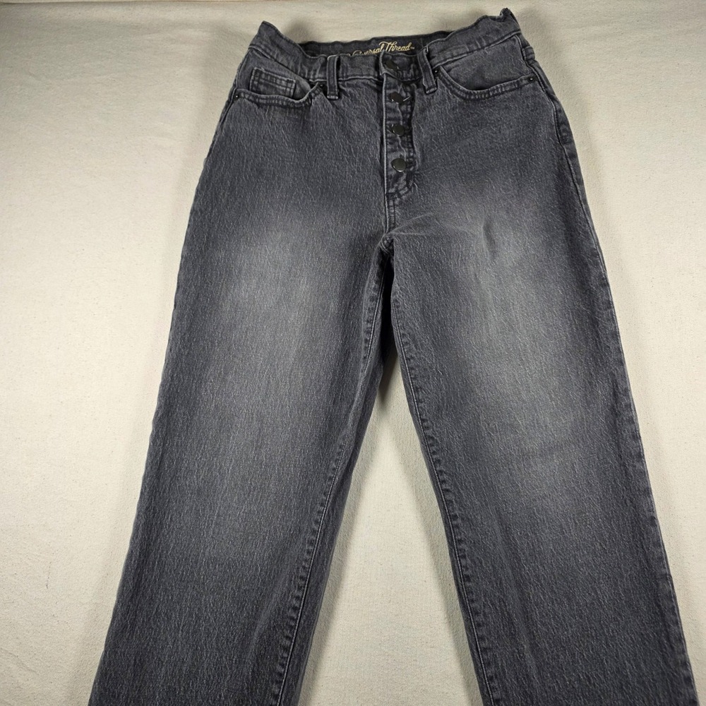 Universal Thread Womens High-Rise Straight Leg Jeans Wash Black Button Fly 4/27R